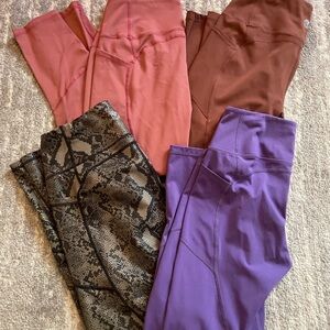 Til You Collapse Women's Leggings Set - Coral, Brown, Purple, and Snake Print